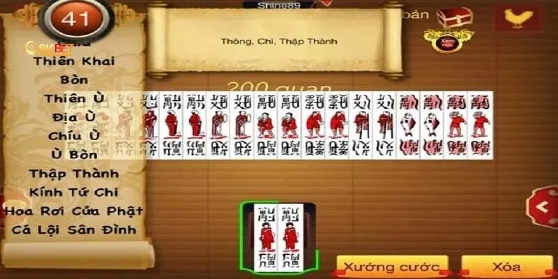 Hành động hợp lệ trong game bài chắn 8kbet